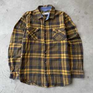 Modern Yellow & black Plaid Button Up Flannel Shirt